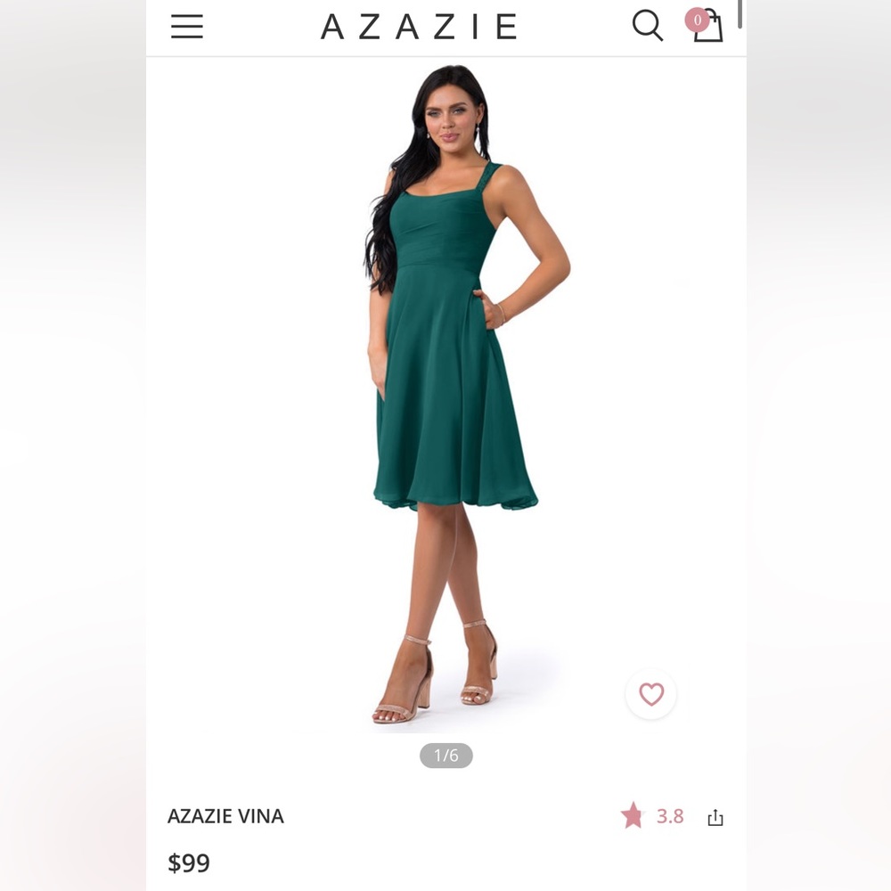 Azazie Vina dress in peacock
